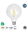 GLOBOSTAR® BUBBLE 99093 Λάμπα E27 G125 LED 4W 840lm 360° AC 220-240V IP20 Φυσικό Λευκό 4500K - Long Filament Chip - Διάφανο - Μ12.5 x Π12.5 x Υ13.8cm - 3 Χρόνια Εγγύηση